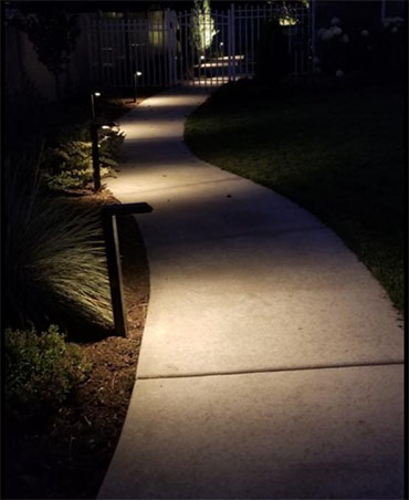 A lighted walkway